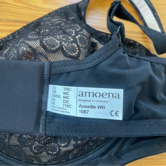 Amoena 1087 Annette Mastectomy Underwire Bra Black NWT - Picture 6 of 7
